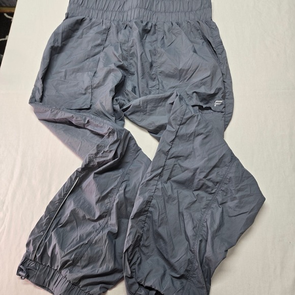 Fabletics XL Gray Nylon Workout Pants High Waist Elastic Waistband - Picture 1 of 8